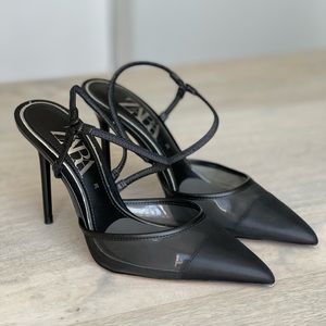 ZARA Mesh Slingback Heels | Size 6 (36)
